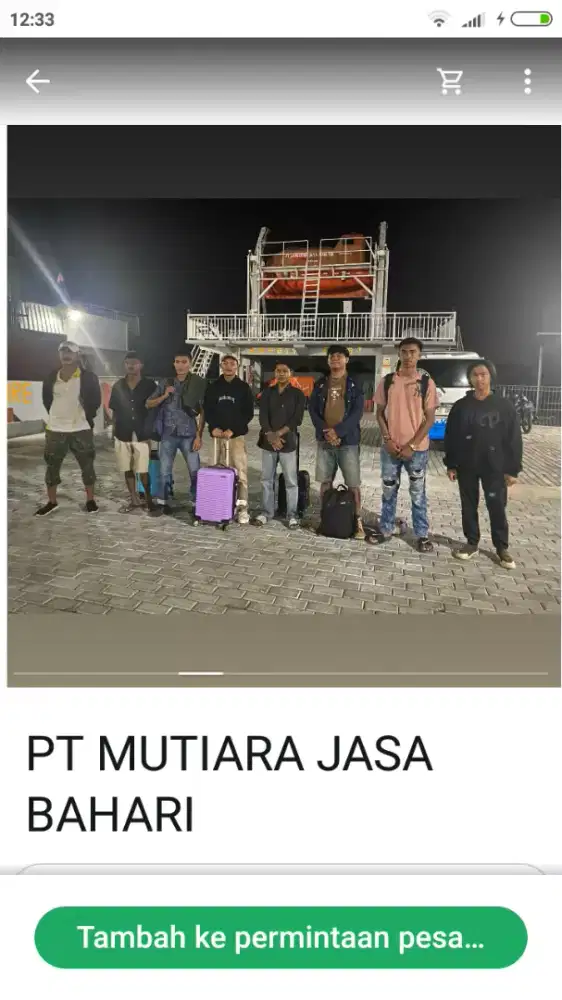 Cari ank buah kapal cina longline SD/SMP max 33 tahun