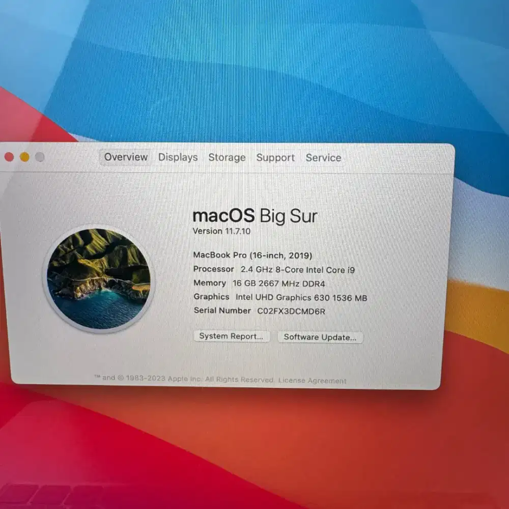 Macbook Pro 2019 Touchbar 16 inch Core I9 Ram 16 Ssd 1 Tb Space Grey