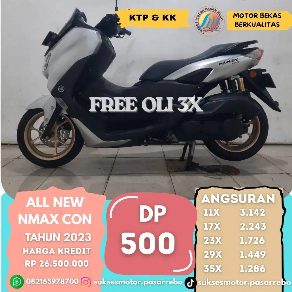 YAMAHA NEW NMAX CON TAHUN 2023 SIAP PAKAI, BERGARANSI, GRATIS OLI