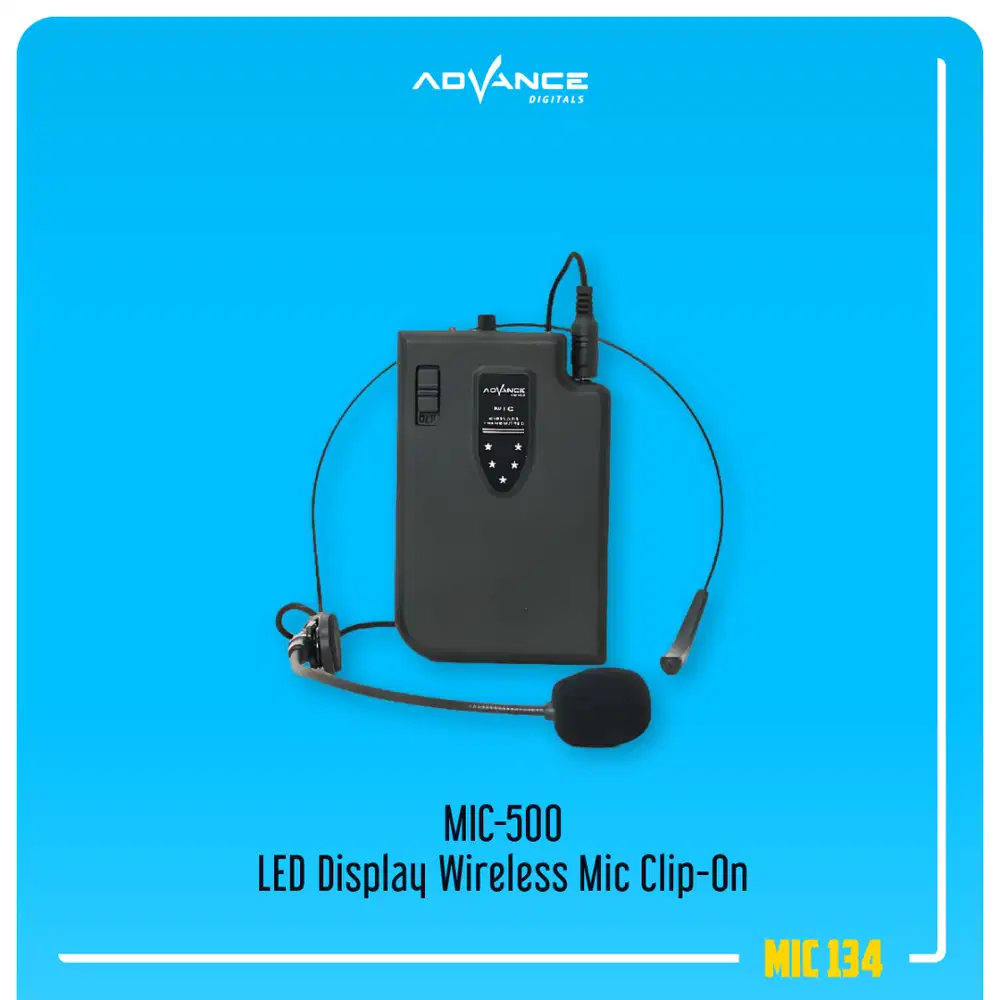 Advance MIC-500 LED Display Wireless Mic Clip-On Microphone Mikrofon