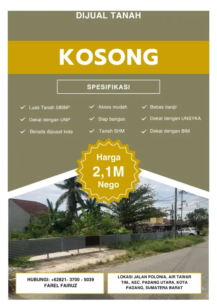 DIJUAL TANAH KOSONG