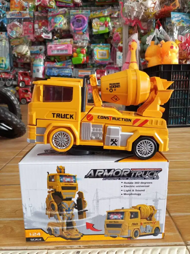 mainan anak molen baterai berubah jadi robot