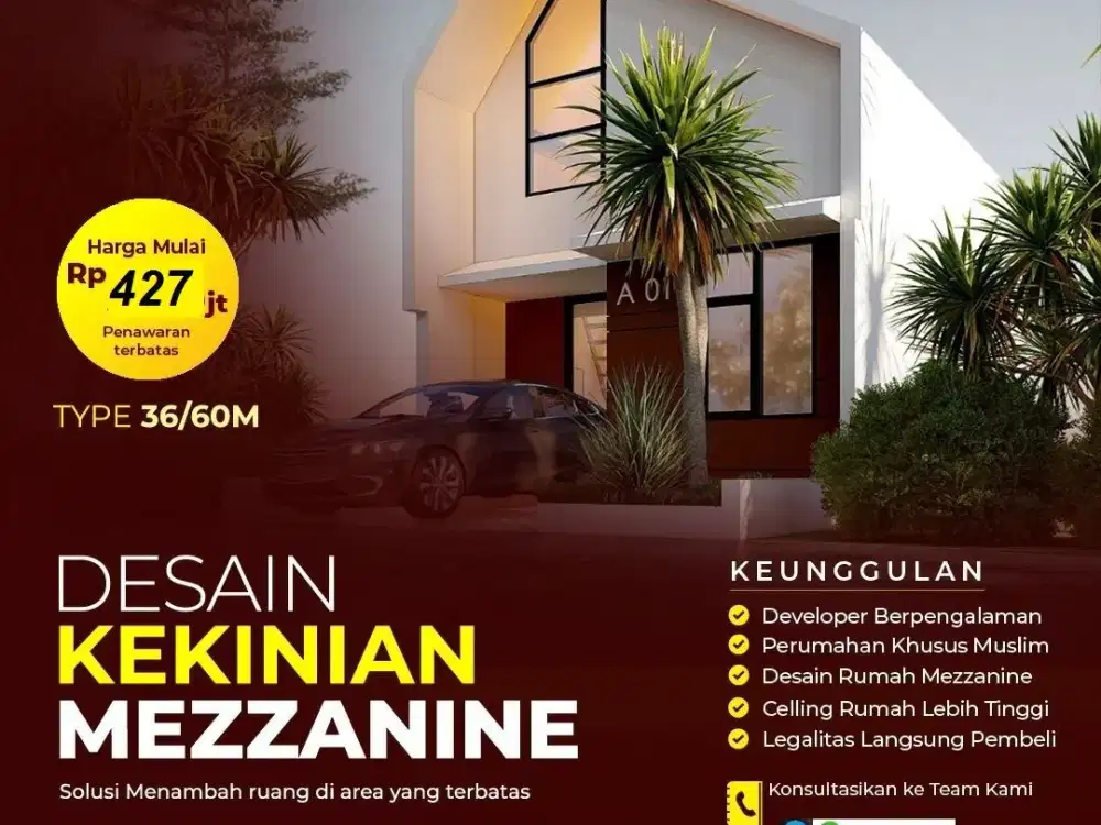 Hunian Islami Dekat Stasiun Depok dan Tol Desari FREE Smart Door Lock & CCTV Carport