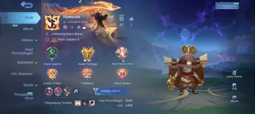 Jual akun ML murah