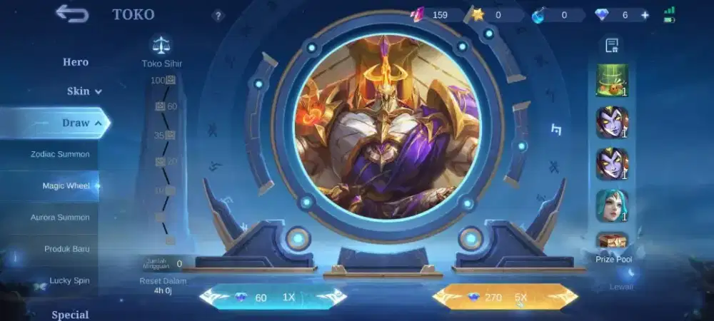 Jual akun ML murah Skin 196 Spek idaman