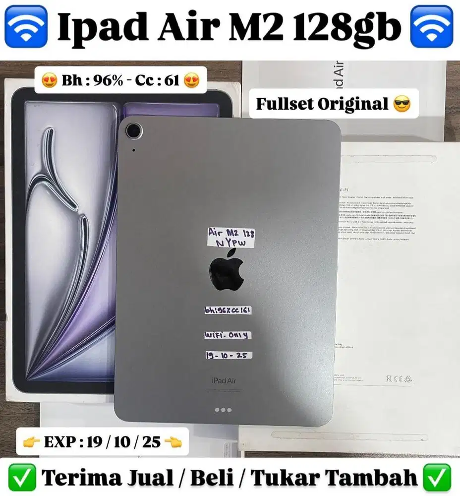 Ipad air m2 128gb 11 inch wifi only bisa di cicil 0%