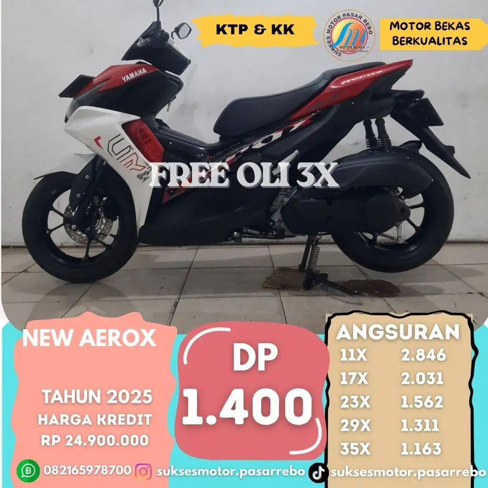 YAMAHA AEROX CON TAHUN 2025 BERGARANSI, MESIN HALUS, BODI MULUS