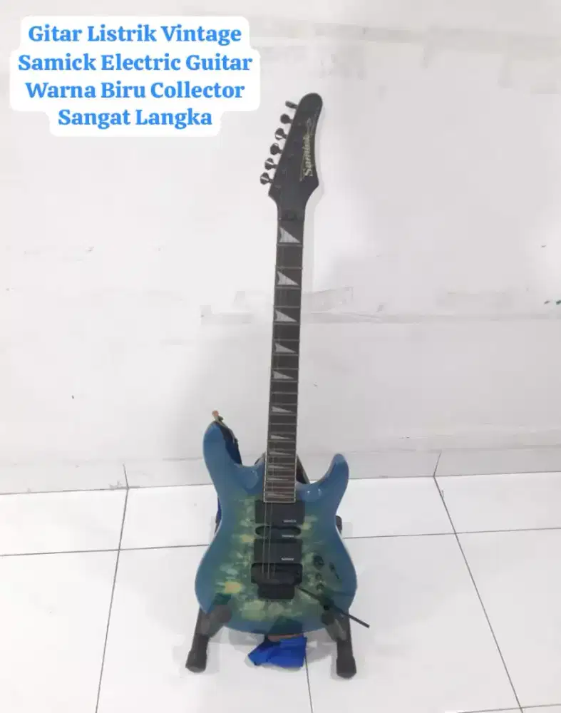 Gitar Listrik Vintage Samick Electric Warna Biru Collector Langka