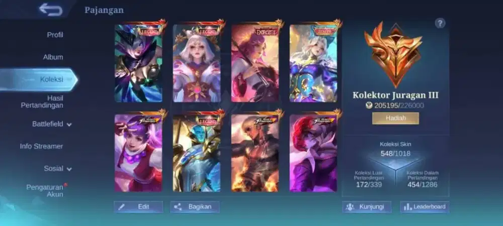 Jual akun ML murah Spek Sultan