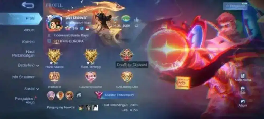 Jual akun ML murah