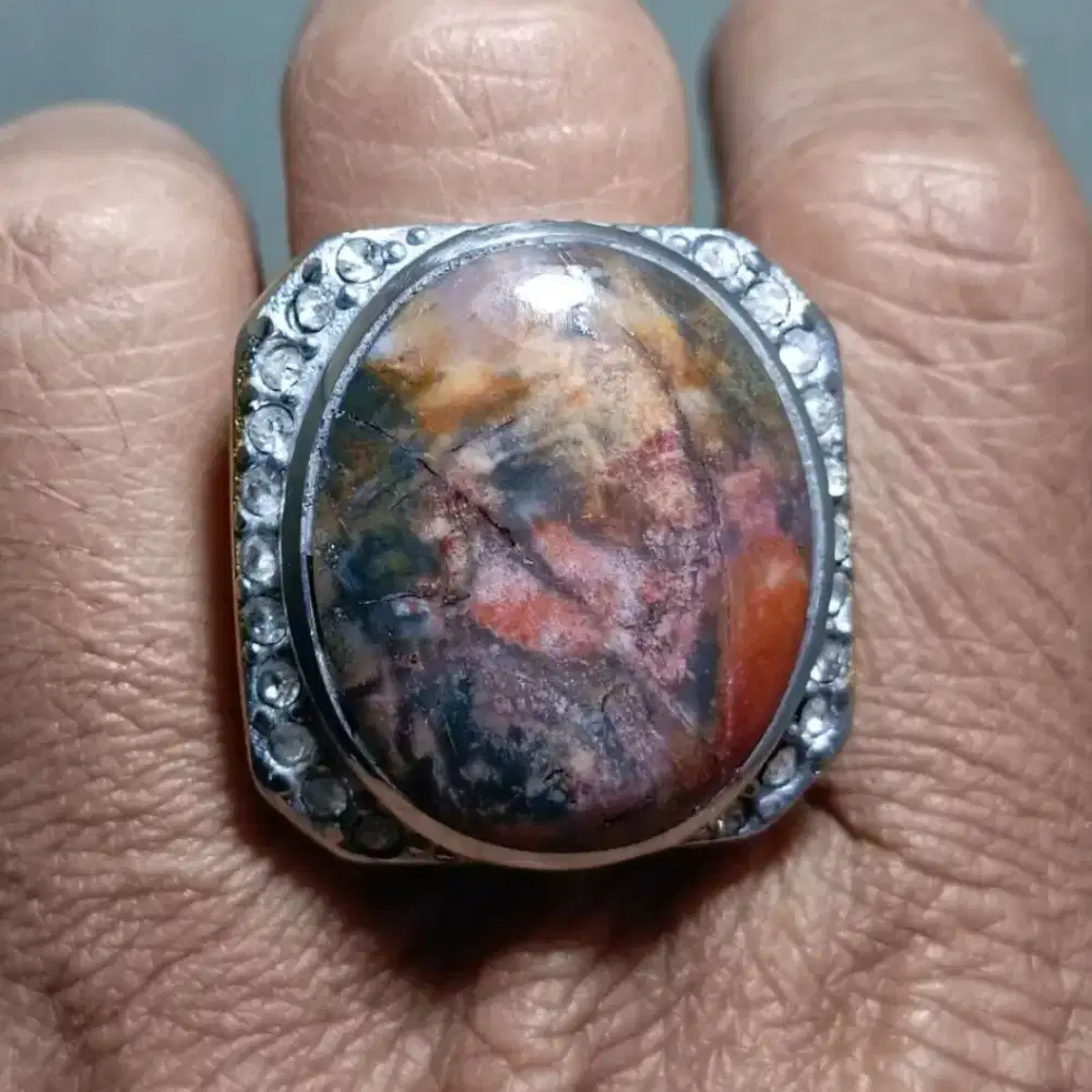 Cincin Batu Akik Pancwarna Garut Motif Gambar