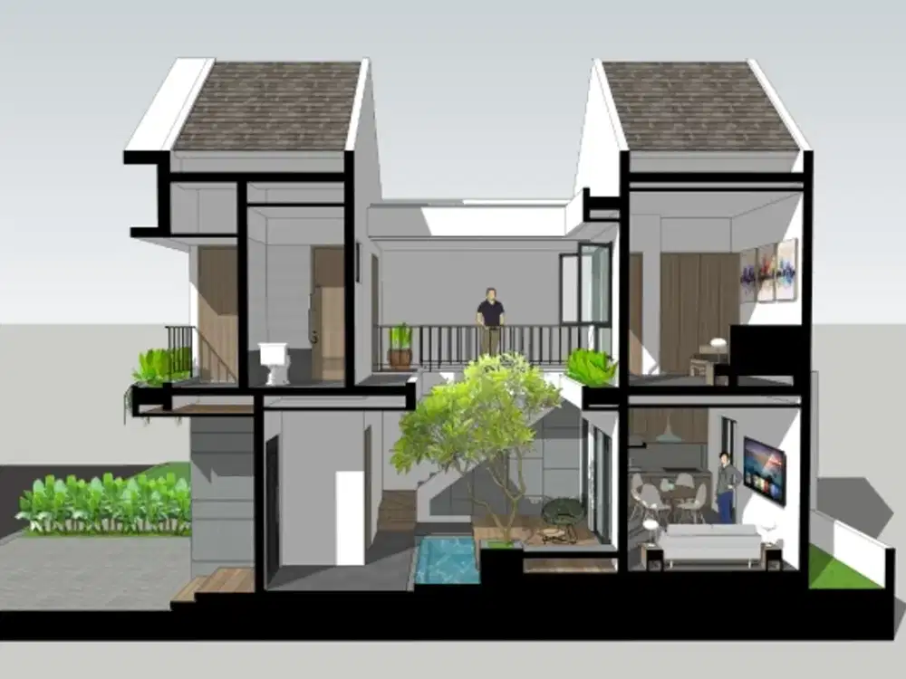 Rumah 2 lantai belakang Bagi kopi Pekayon