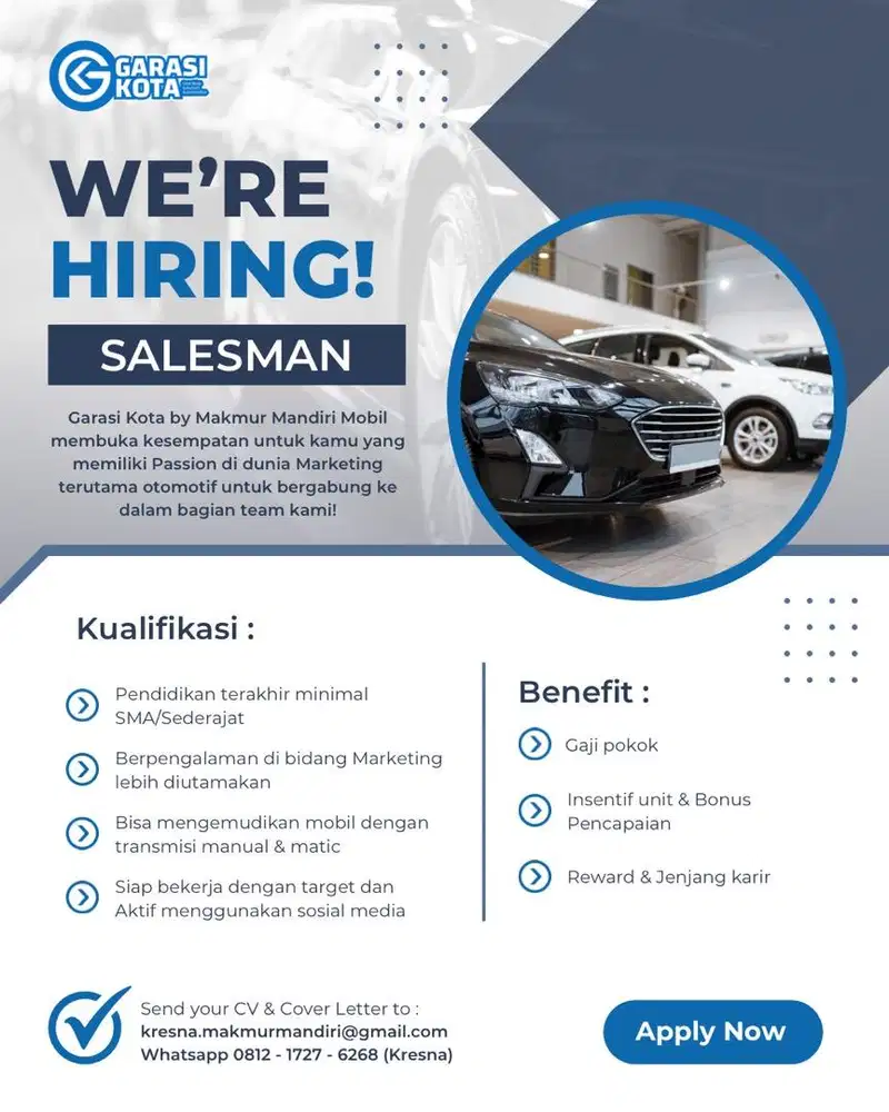 LOWONGAN SALES MOBIL