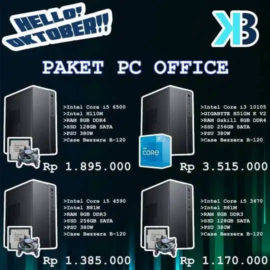 Paket PC Office untuk kantor murah mulai 1 jtaan