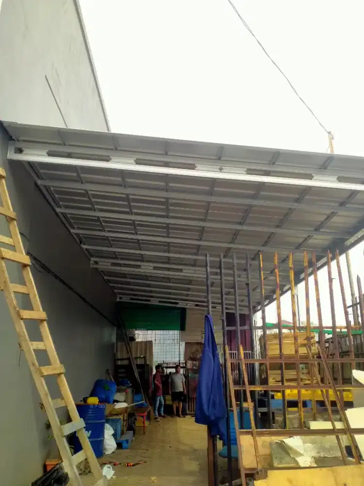 Kanopi Baja Ringan Atap Spandek Polos