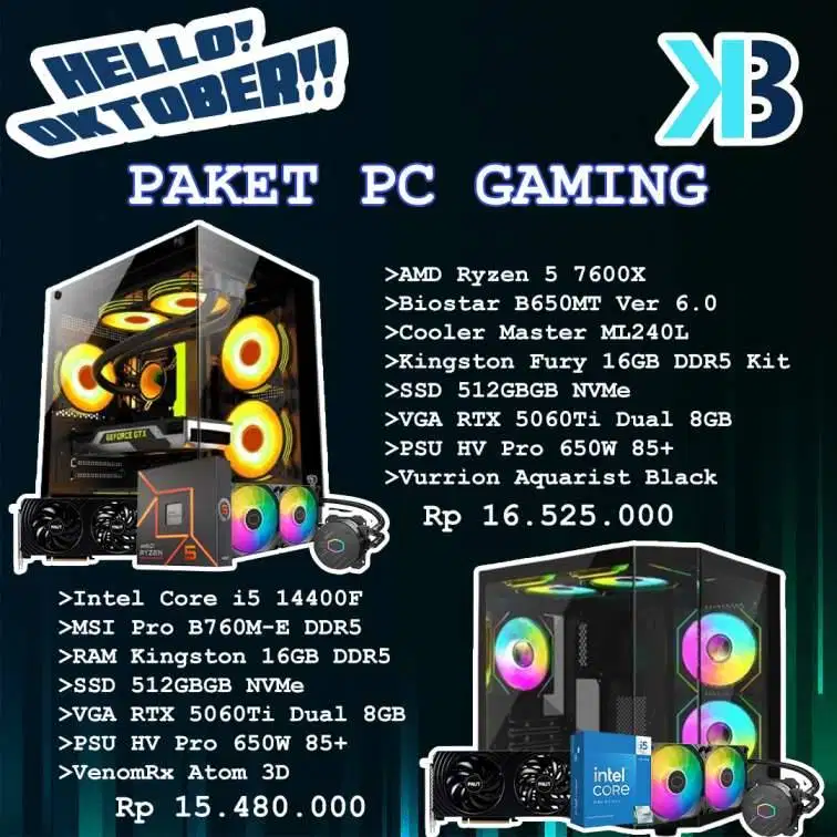 PC GAMING Ryzen 7600X | RTX 5060 Ti 8GB | 500GB NVME | 16GB RAM DDR5