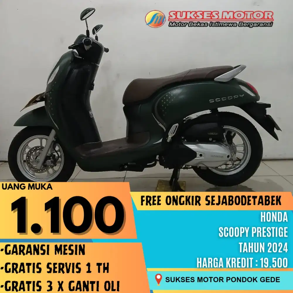 MOTOR SECOND BERGARANSI HONDA SCOOPY PRESTIGE TAHUN 2024