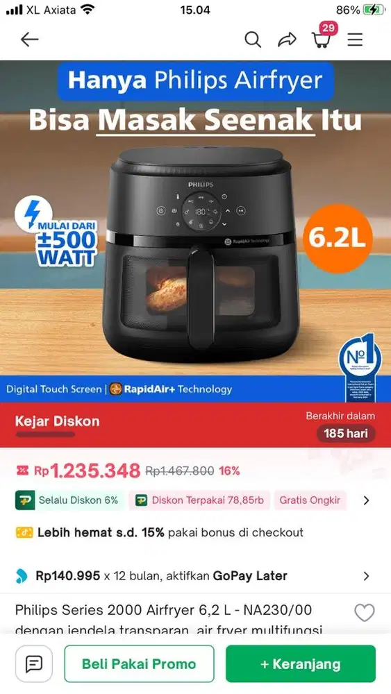AIR FRYER Philips 2000 6,2L BNIB