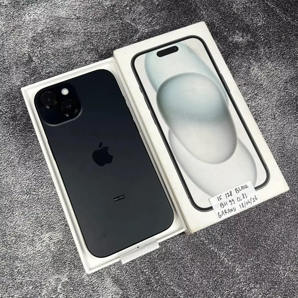 Iphone 15 128GB Black Garansi 18/06/2025 BH 99 CC 83 Ibox