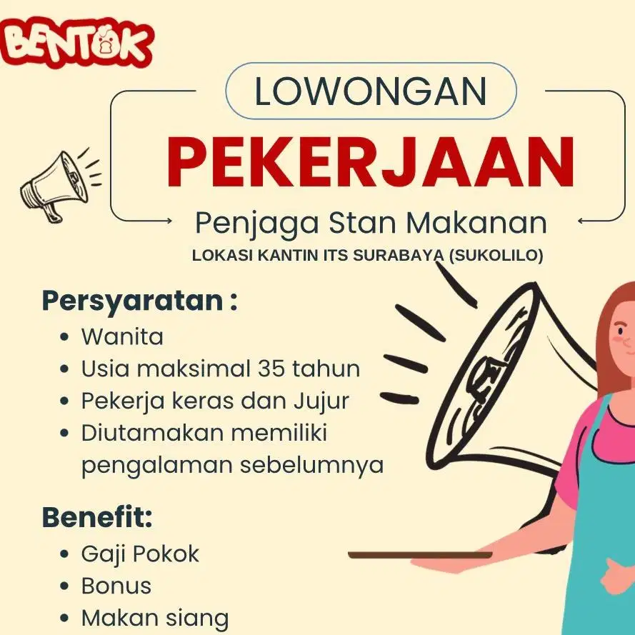 DIBUTUHKAN SEGERA PENJAGA STAN