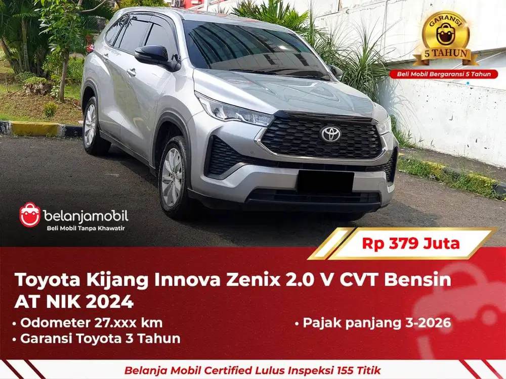 [ GARANSI 5TH ] Toyota Kijang Innova Zenix 2.0 V Bensin AT 2024/2025