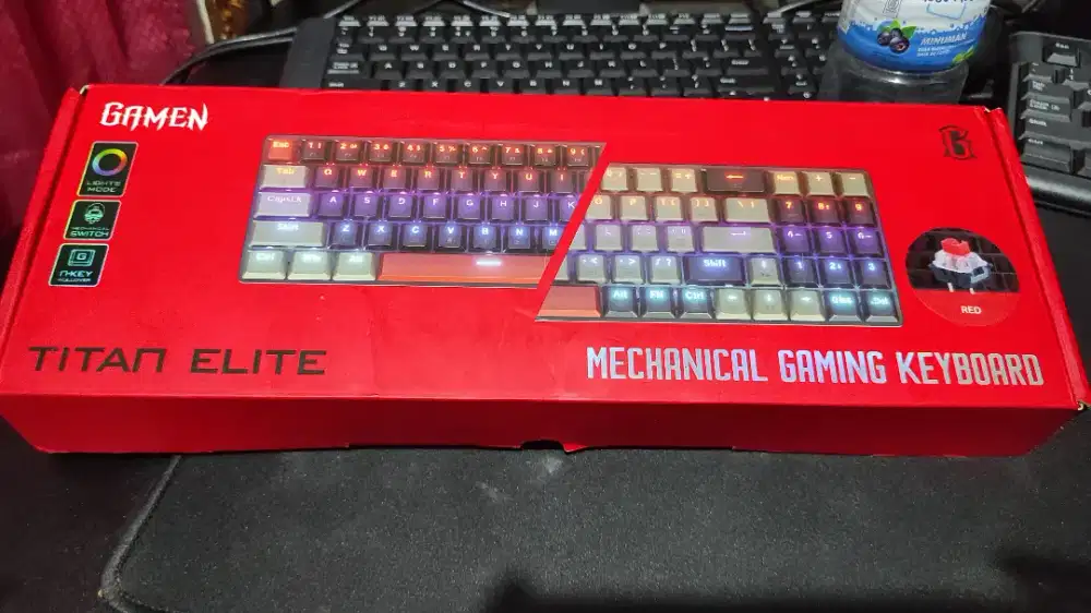 keyboard gaming gamen titan elite mechanical pluggable switch Red