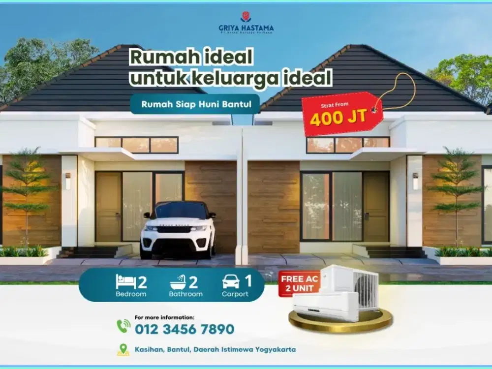 Rumah Minimalis Jogja Bantul Free AC Dekat SPBU Tamantirto