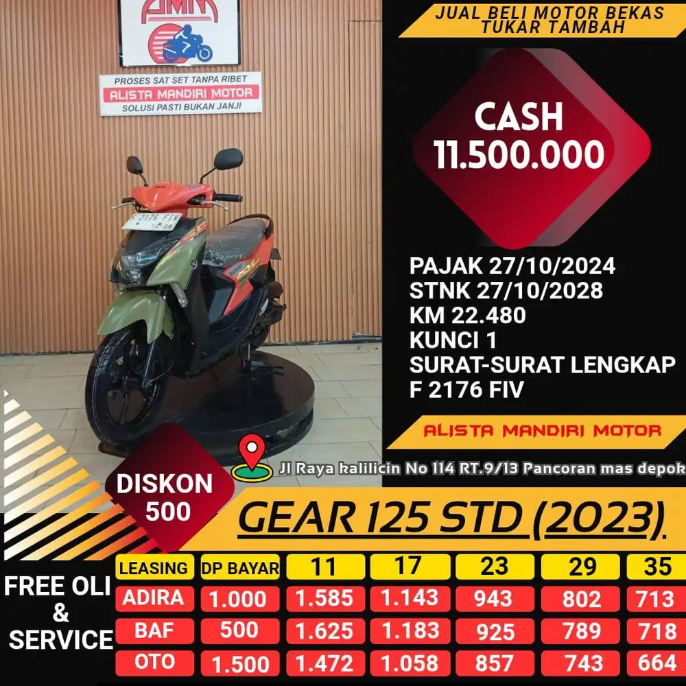 GEAR 125 STD 2023 MOTOR SECOND MATIC BISA DI KREDIT HARGA MURAH