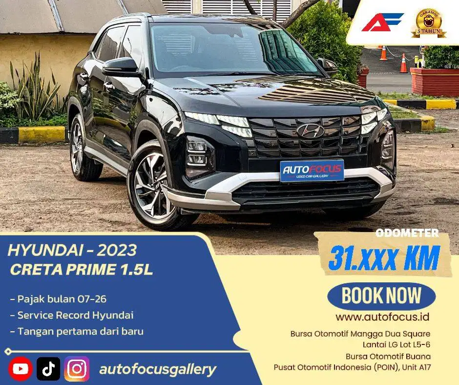 Hyundai Creta Prime 1.5L AT 2023 Hitam Low Km 31rban