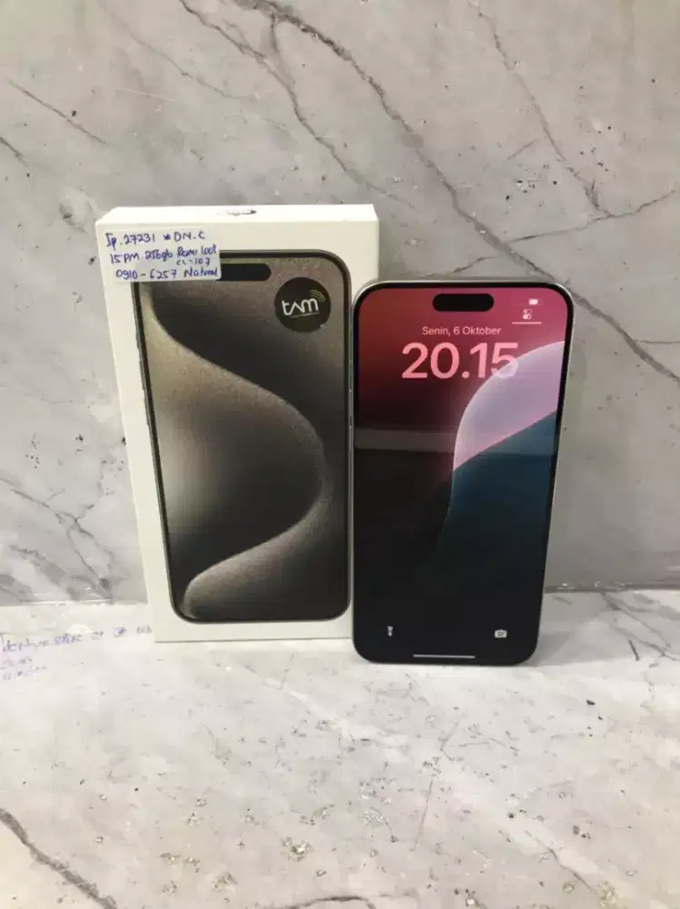 Di jual HP IPHONE 15 PRO MAX warna NATURAL memory internal 256GB  IBOX