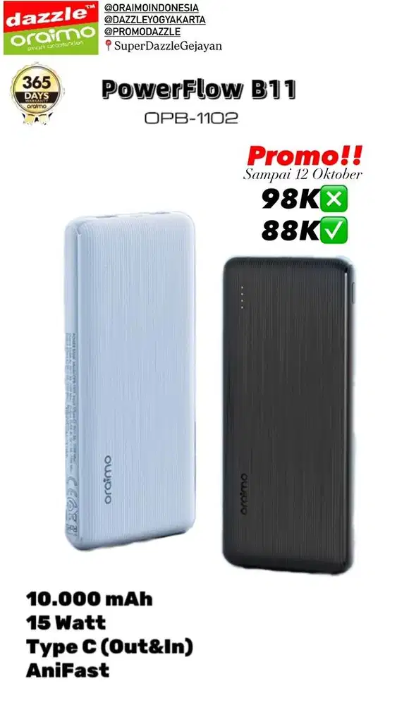 Powerbank 10.000mAh 15 Watt OPB-1201