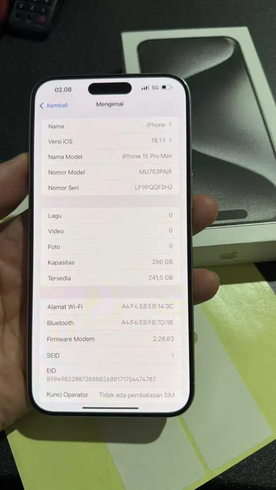 Iphone 15 pro max 256gb ex ibox mulus