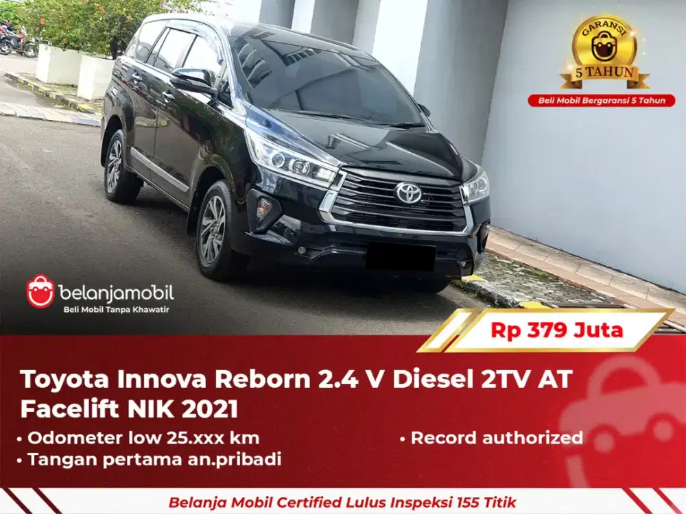 KM 25RB !! TOYOTA KIJANG INNOVA 2.4 V DIESEL MATIC 2021 / 2022 HITAM