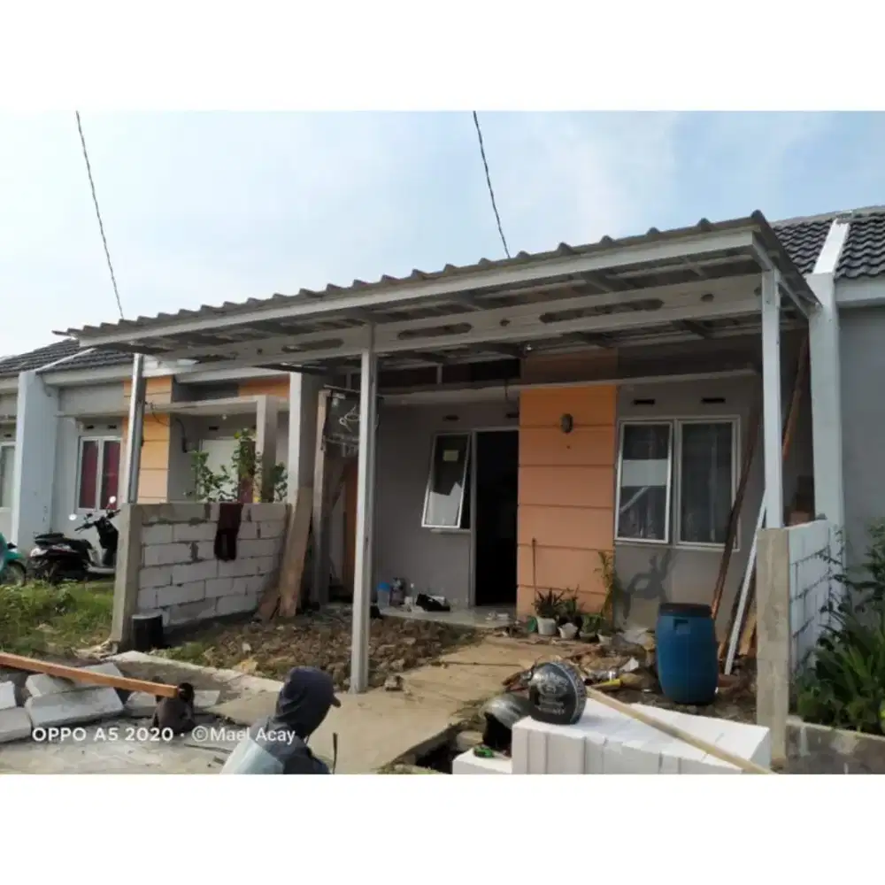Kanopi baja ringan atap alderon, spandek pasir dan polos