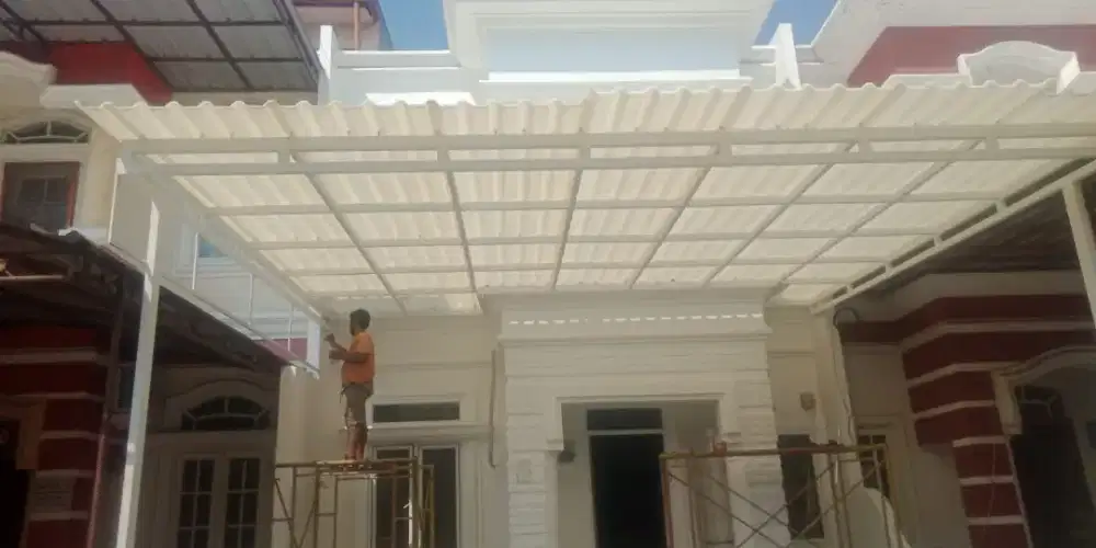 Kanopi besi hollow Galvanis atap alderon