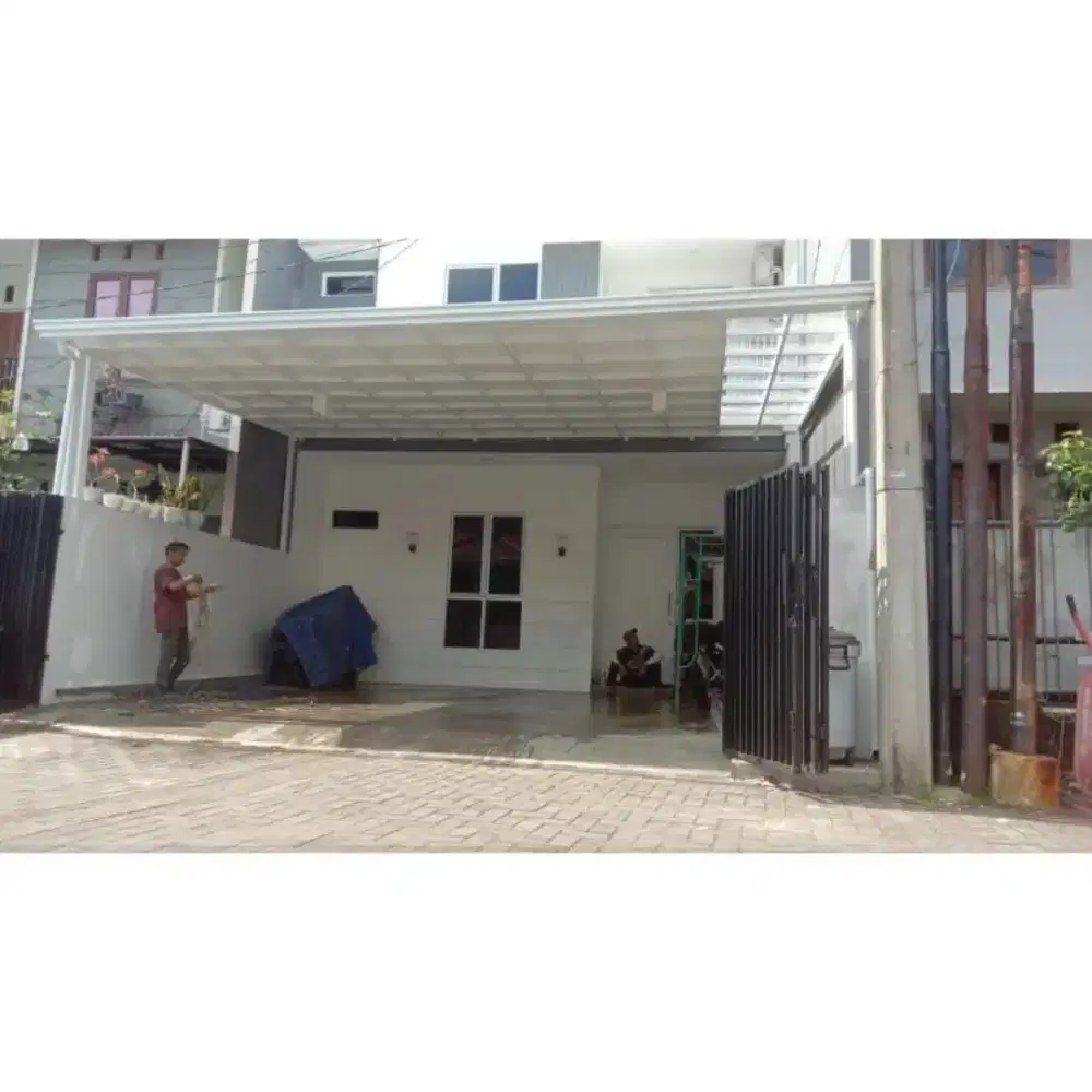 Kanopi baja ringan atap alderon, spandek pasir dan polos