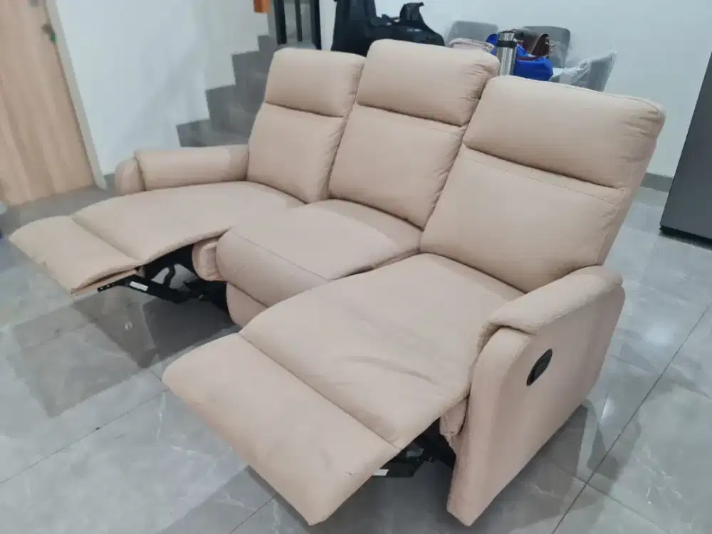 Scandia Bjorn Sofa Recliner 3 Seater 203x92x99cm light brown