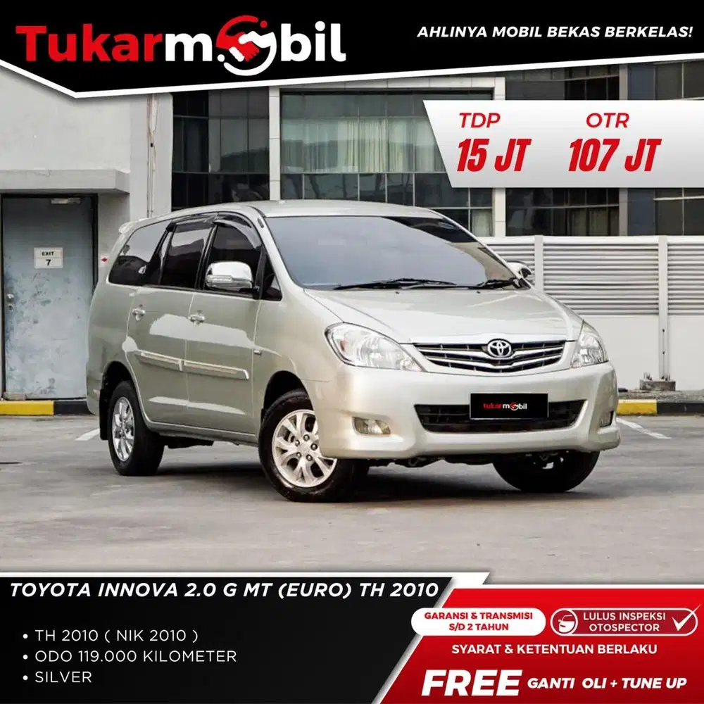 [ISTIMEWAH] TOYOTA INNOVA G 2.0 BENSIN MANUAL TAHUN 2010 PAJAK PANJANG