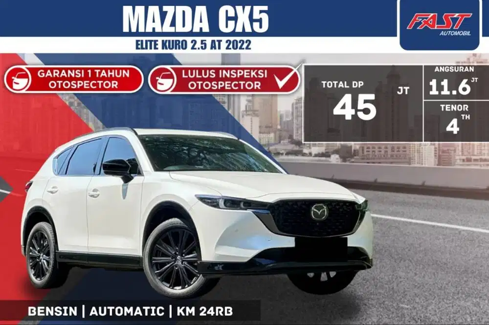 MAZDA CX5 ELITE KURO 2022 2.5 AT FACELIFT SUNROOF LOW KM.24RB #F3ST