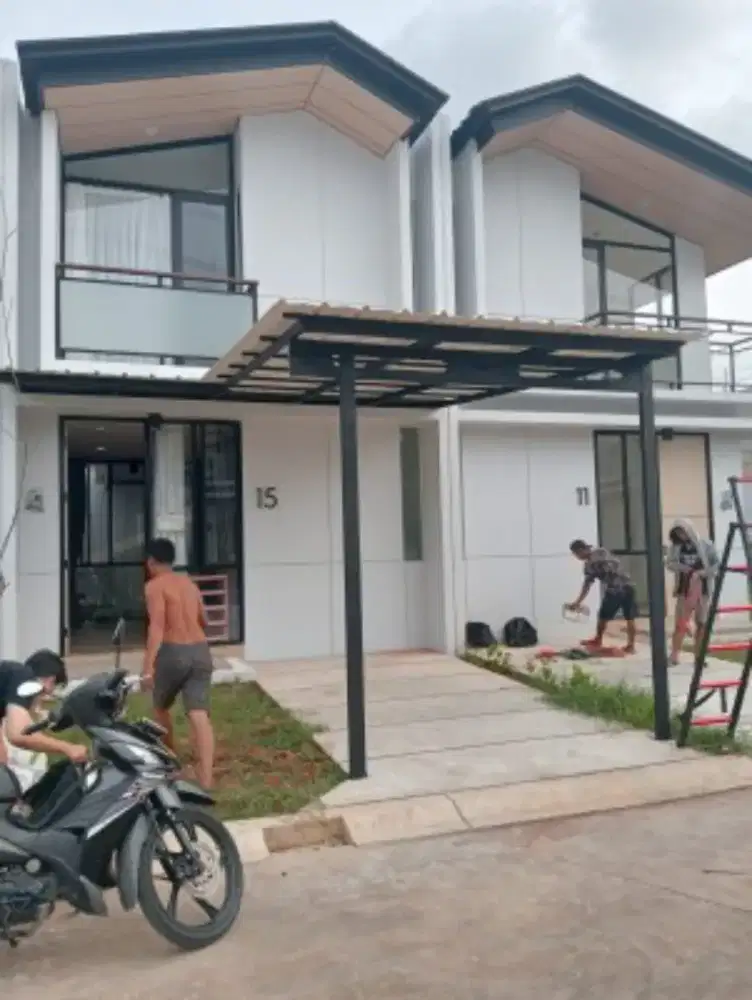 Kanopi baja ringan atap alderon, spandek pasir dan polos