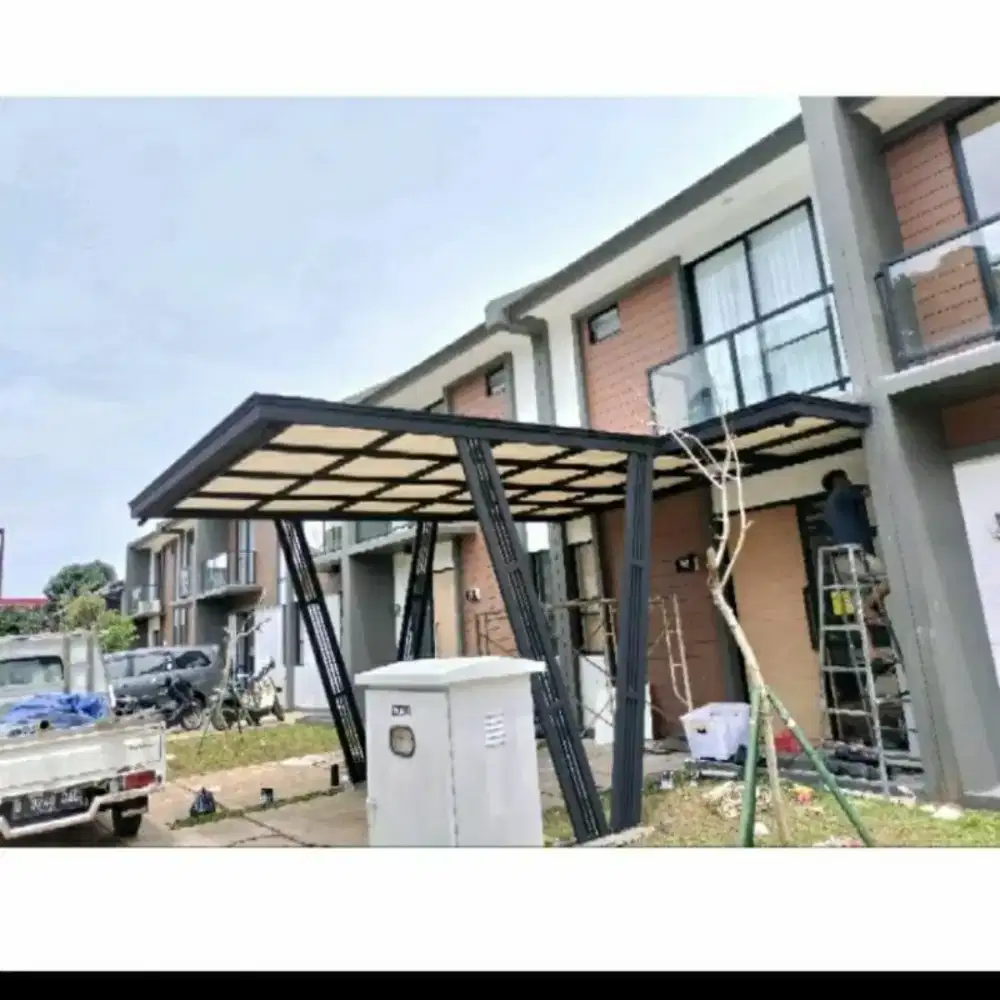 Kanopi besi hollow Galvanis atap alderon