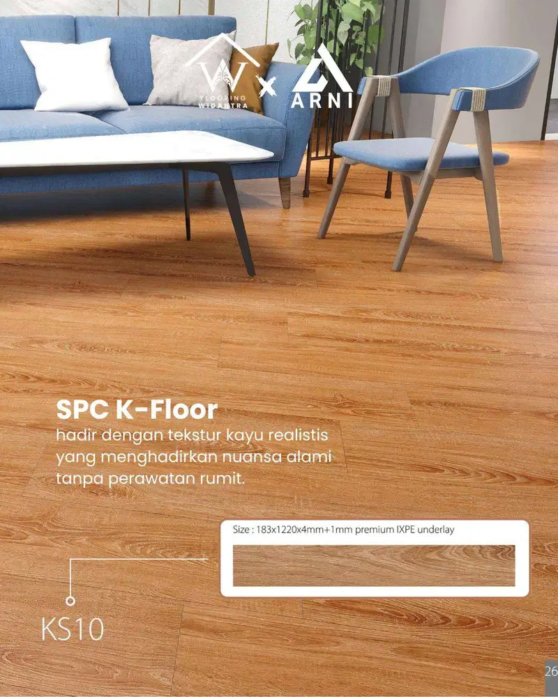 LANTAI SPC K-FLOOR RIGIDCORE SERIES MOTIF KAYU 5mm