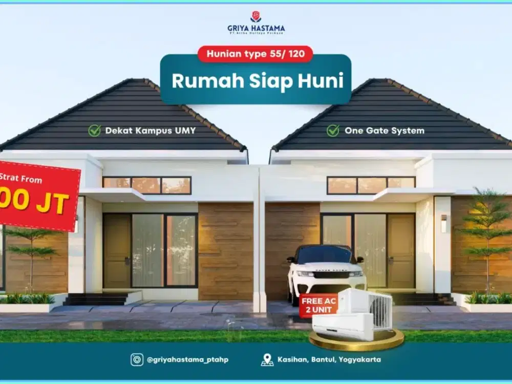 Rumah Murah Jogja Bantul Free AC Dekat Malioboro Yogyakarta