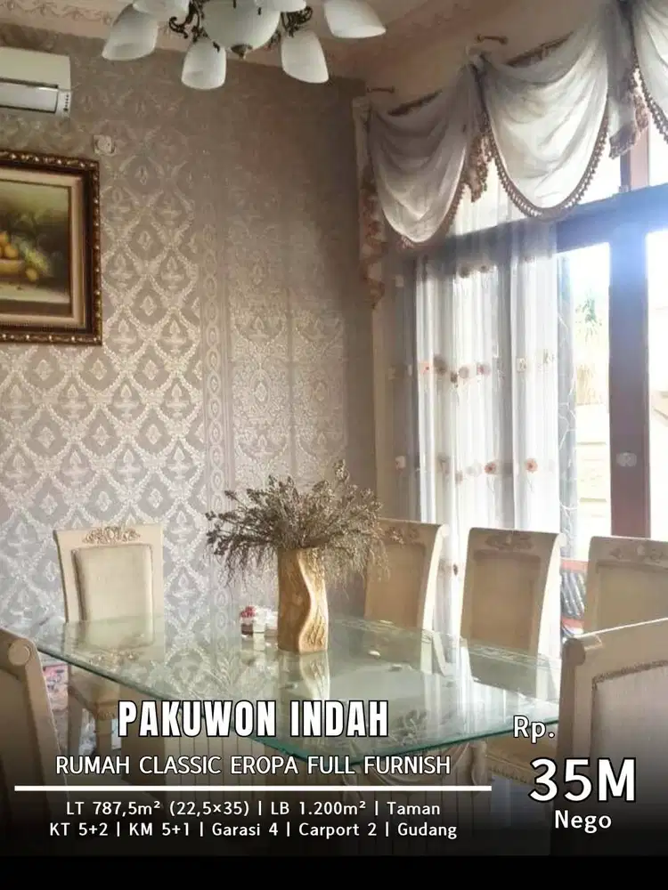 Super MEWAH PAKUWON INDAH Surabaya Barat Classic Eropa Full Furnished