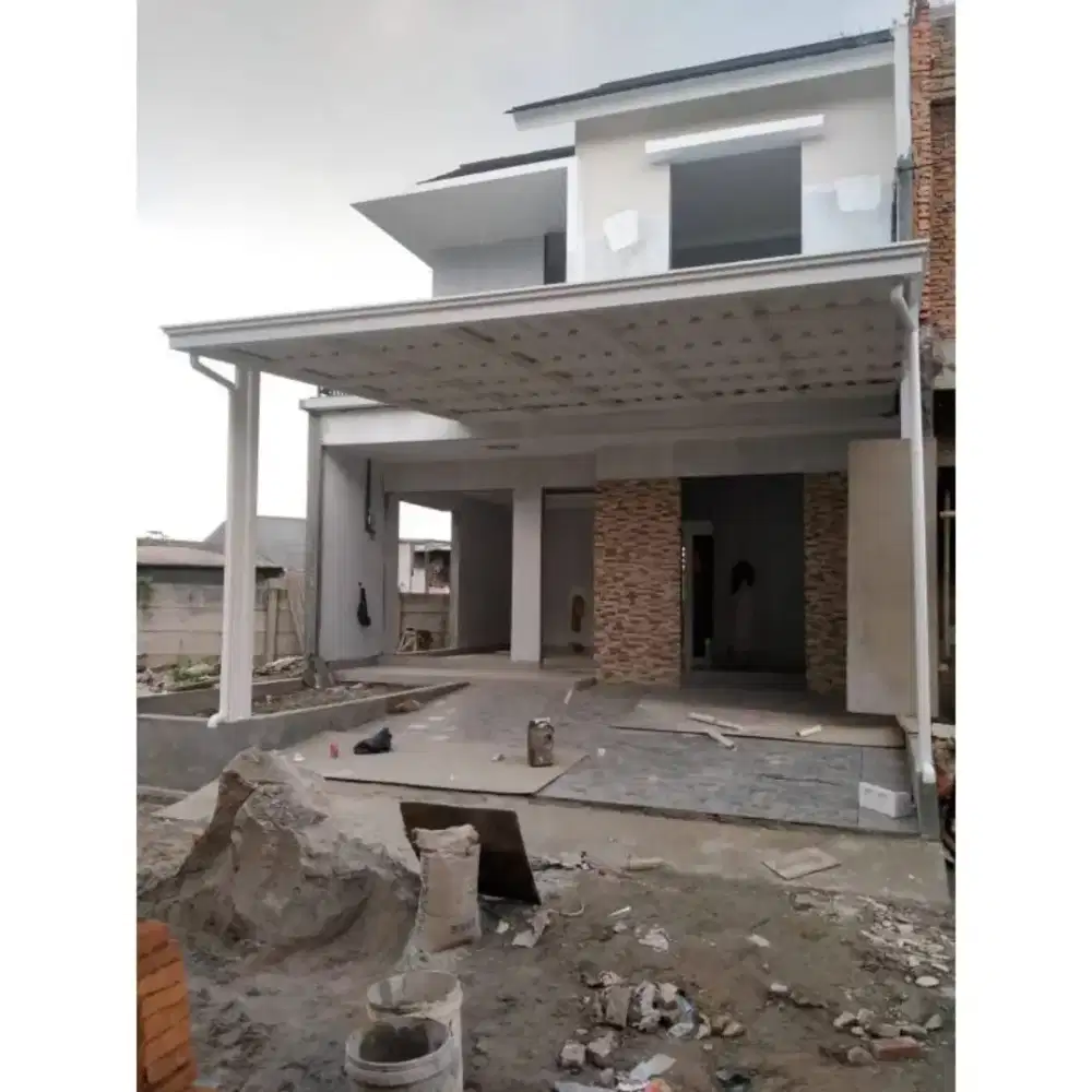 Kanopi besi hollow Galvanis atap alderon