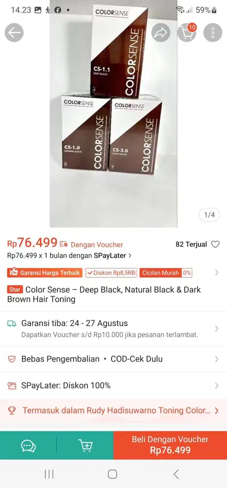 Color Sense – 180 ML Deep Black, Natural Black & Dark Brown Hair Tonin