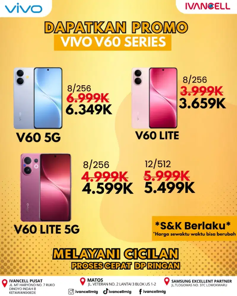 VIVO V60 LITE NEW MURAH 2 GAES