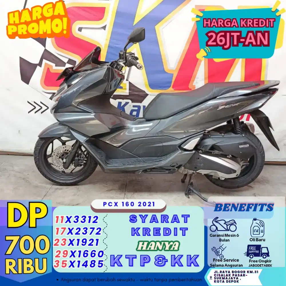 ( potongan tenor 2 bulan pcx 160 thn 2021 dp:700 cash credit