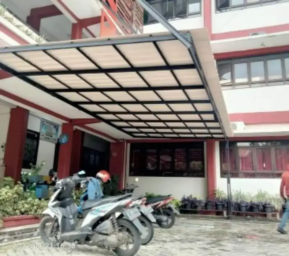 Kanopi baja ringan atap alderon, spandek pasir dan polos