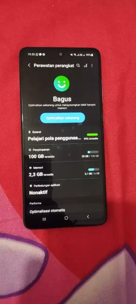 Samaung a51 ram 6 hp normal min lcd gantian